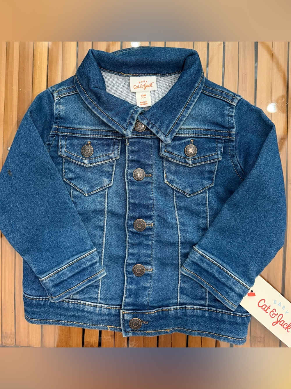 Cat & Jack Dark Blue Denim Jacket for Kids 12M